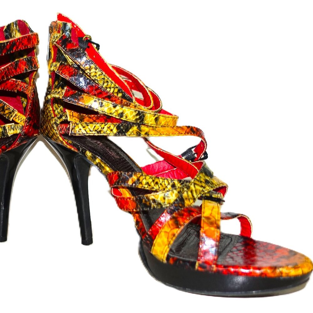 Anne Michelle Faux Snake Skin Stilettos 7
